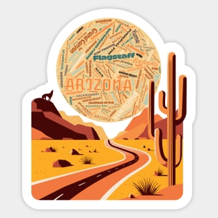 Arizona Landscape Word Art Sticker